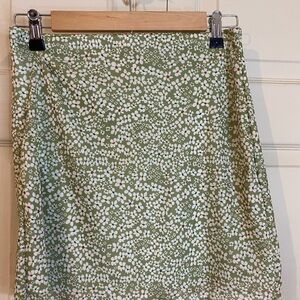 Green Floral Women's Skirt